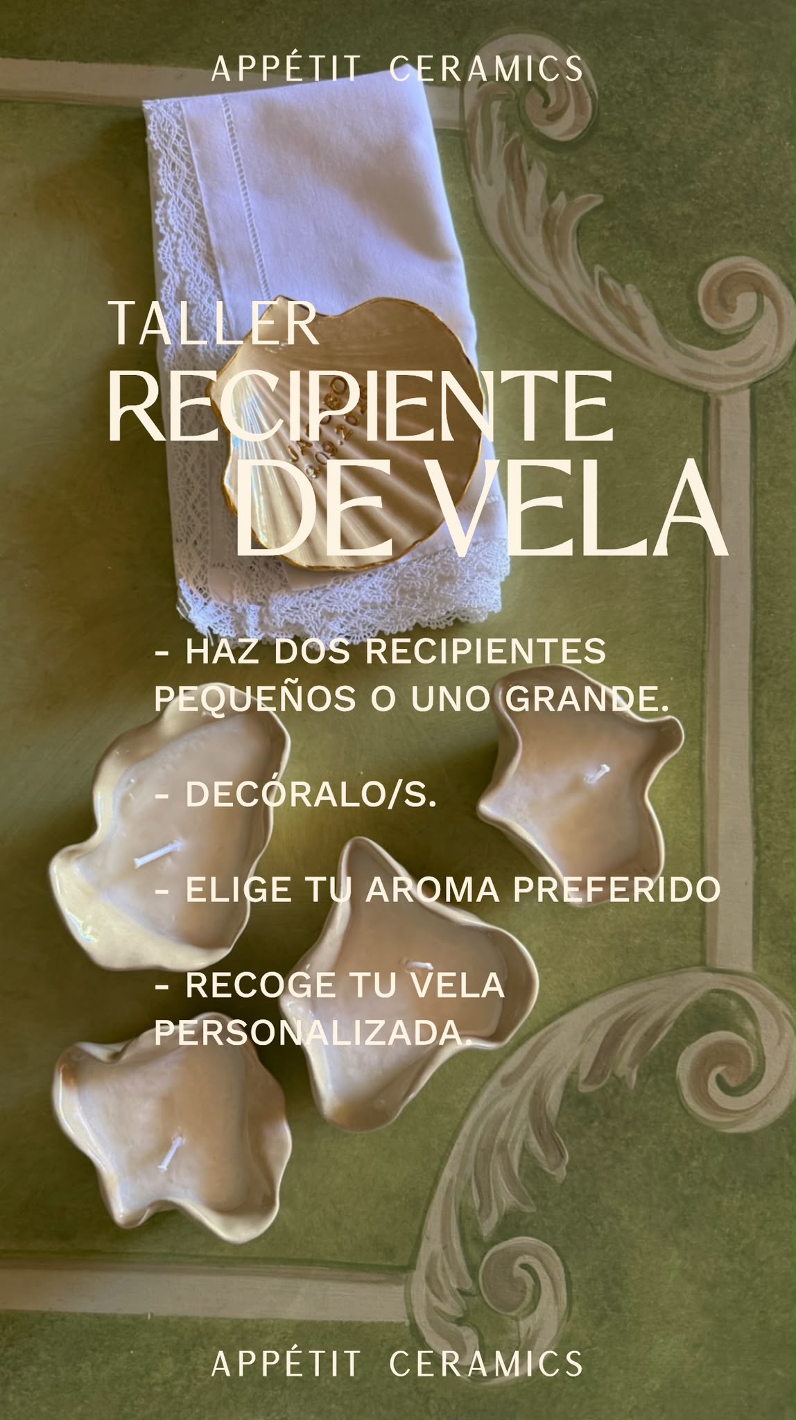 TALLER RECIPIENTE DE VELA EN CERÁMICA SEVILLA