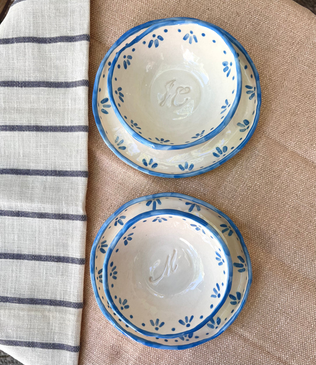 Vajilla personalizada iniciales sale